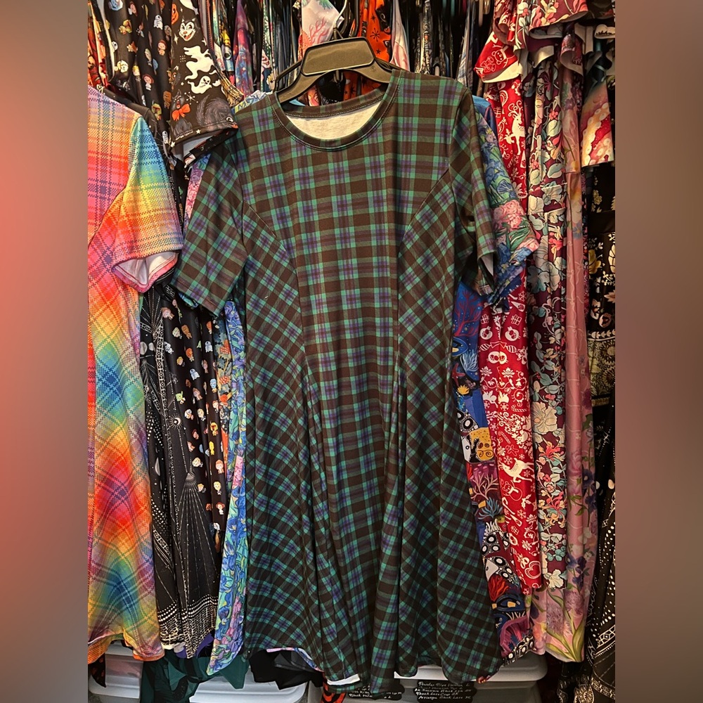 Blackmilk evil longline tartan forest tee dress L NWT